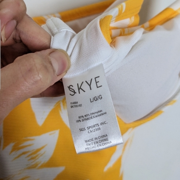 #SIS Skye Yellow Floral Sunflower 2-Piece Tropical Tankini Set sz Large  NWT - Picture 11 of 14